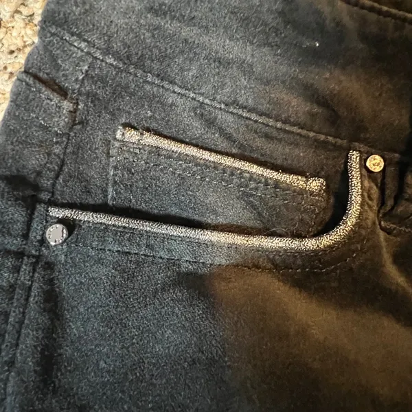 White House Black Market The Skinny Black Velvet‎ Pants Metallic Trim Size 2 - Image 5