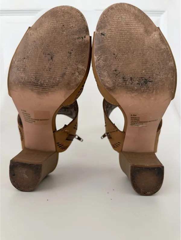 Francesca's tan cutout high heel sandals Size 6.5 - Image 7