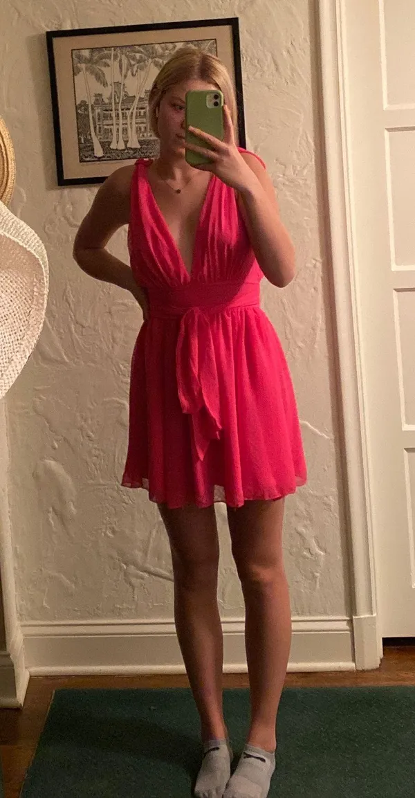 Lucy in the Sky Pink Mini Dress - Image 4