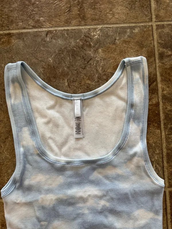 Skims Cotton Rib Tank Blue Quartz Cloud Medium - Image 5