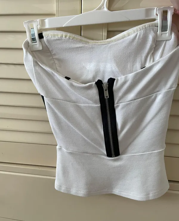 White Formal Strapless Top - Image 2