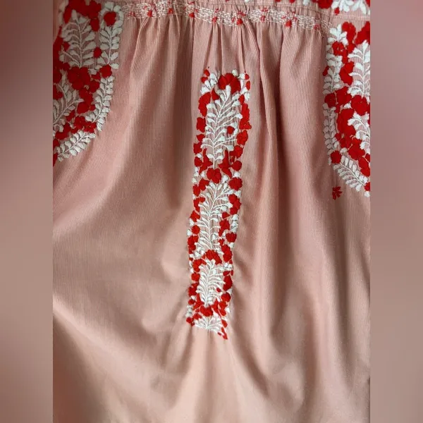 Margarita Embroidered shift dress oaxacan floral sara golondrina short sleeve - Image 4