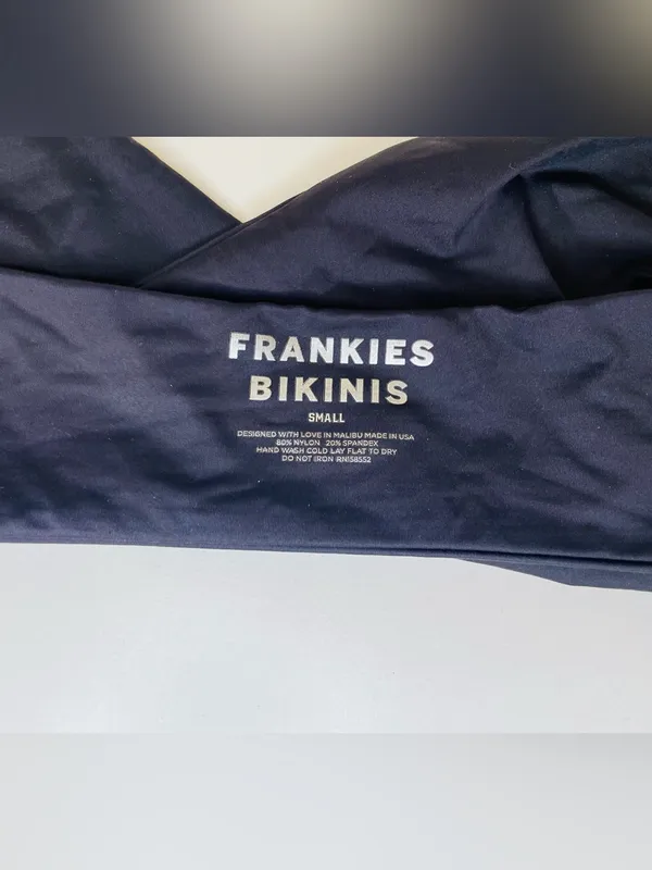 Frankie's Bikinis‎ Black Margo Strapless Bandeau Bikini Top Size S - Image 7