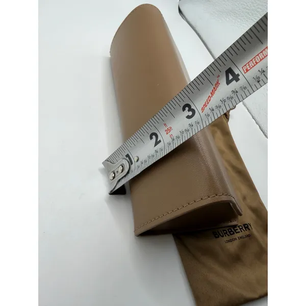 Burberry Tan Leather‎ Triangular Sunglasses Case with Dust Bag London England - Image 6
