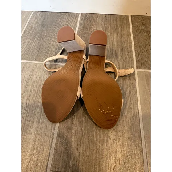 BP Tan Suede Block Heel Ankle Strap Sandals Women Size 8M - Image 2