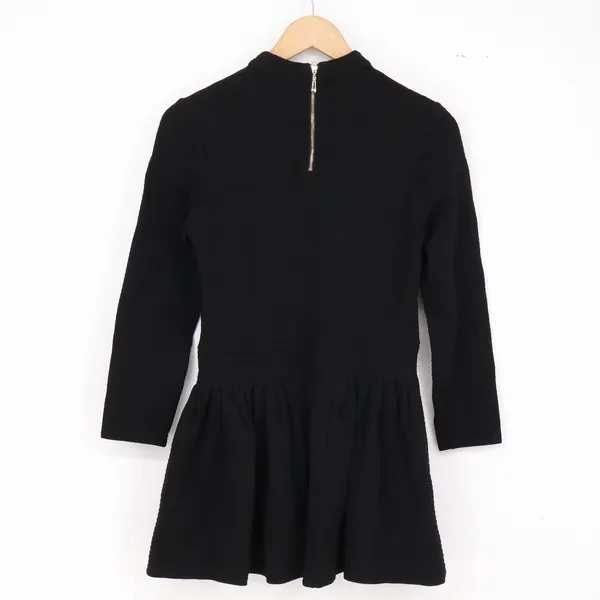 PLALA Dress Womens 40 Black Ribbed Knit Mock Neck Long Sleeve Mini Exc - Image 5