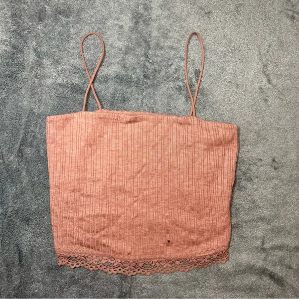NWT Aeropostale Pink Seriously Soft Cropped Bungee Cami‎ Tank Top Size Medium - Image 2