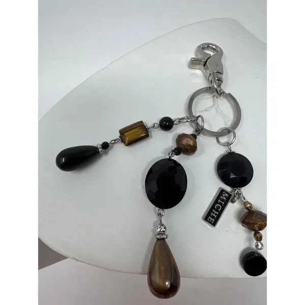 Miche Purse Charm Storm Black Gray Silver Key Chain - Image 3