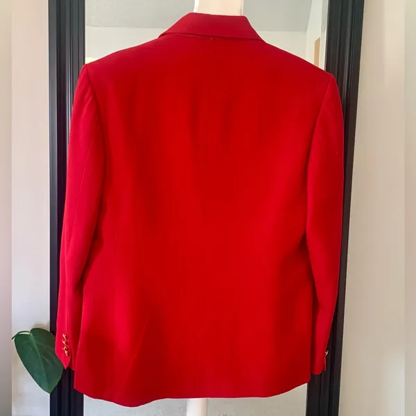 Red Blazer Austin Reed London England Suit Jacket - Image 3
