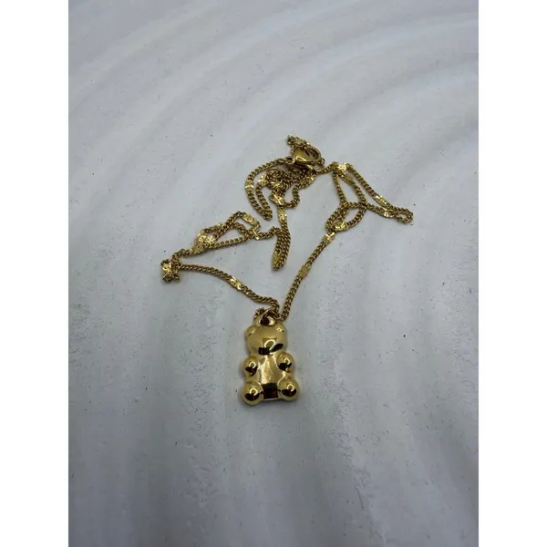 Gold‎ Teddy Bear Pendant Necklace – 14K Plated Stainless Steel Chain - Image 5