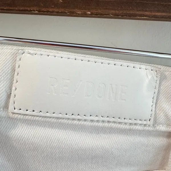 RE/DONE‎ 90s High Rise Ankle Crop Jeans White Destroy Distressed Size 23 - Image 3