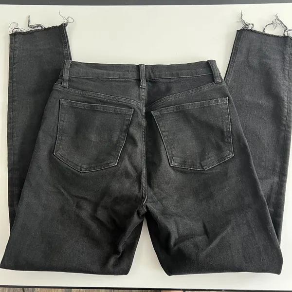 We The Free Skinny Jeans Womens 28 Black Good Distressed Raw Hem High Rise - Image 6