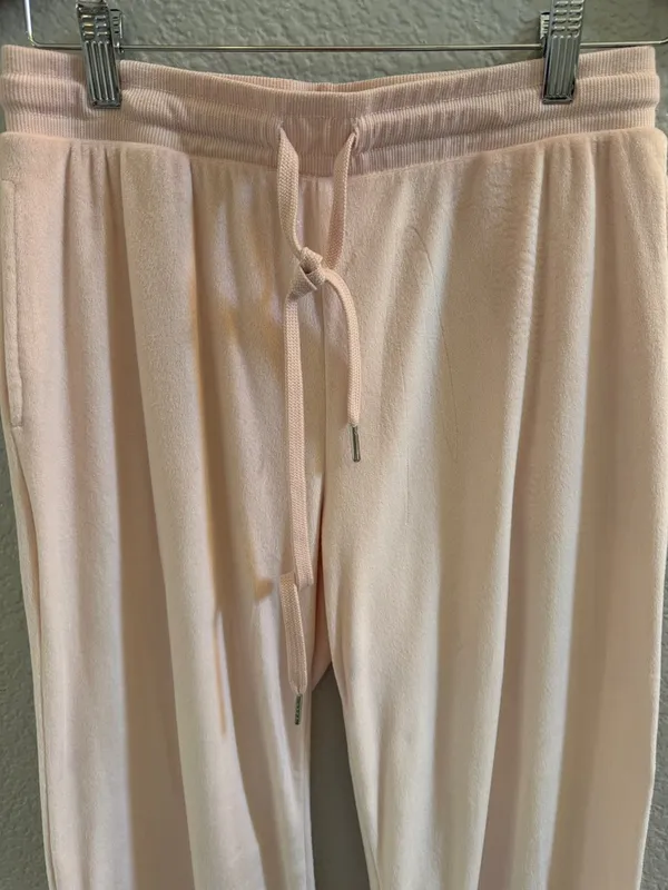 Juicy Couture Pink Og Big Bling Velour Track Pants Size Small - Image 4