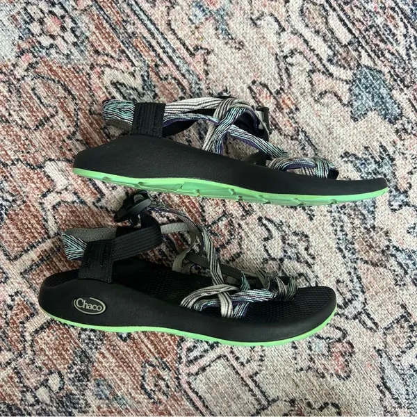 Chacos Women’s ZX2 Classic Double Green/Blue Stripe Size 7 Athletic Sandals - Image 6