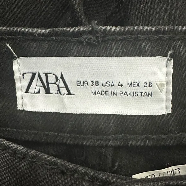 Zara Mom Jeans Womens 4 Black High Rise Straight Rigid Clean Girl Minimalist - Image 8