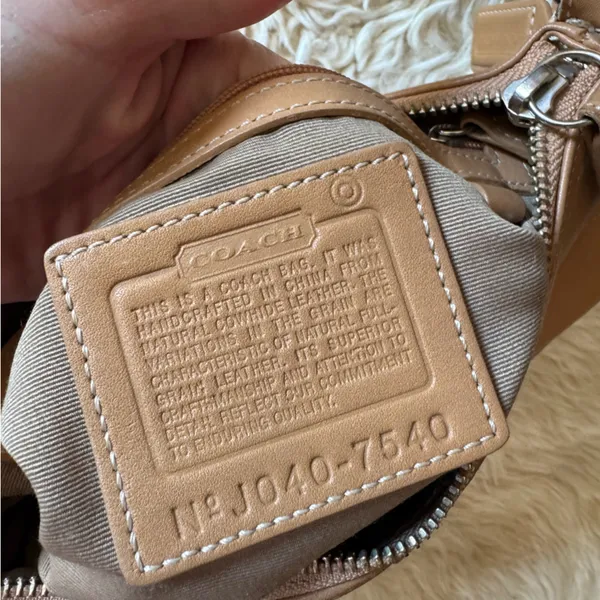 Vtg COACH Hampton camel leather Y2K Demi small shoulder bag 7540 - Image 12