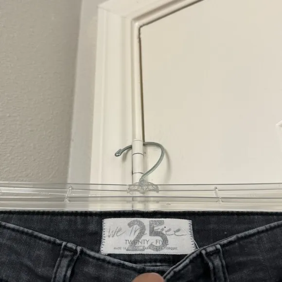 Free People Sabrina Button Front High Waisted Skinny Washed Black Gray Size 25 - Image 10
