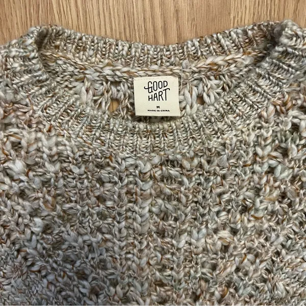 Matilda Jane Good Hart Wool‎ Blend Crochet Open Knit Sweater Women’s Size M Boho - Image 5