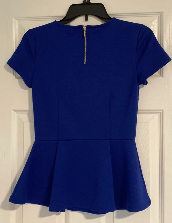 Forever 21 Blue Peplum Top - Image 4