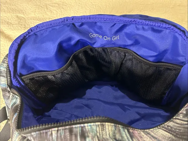 Ivivva by Lululemon Black with Blue & Gray Pattern Weekend Duffel - Image 6