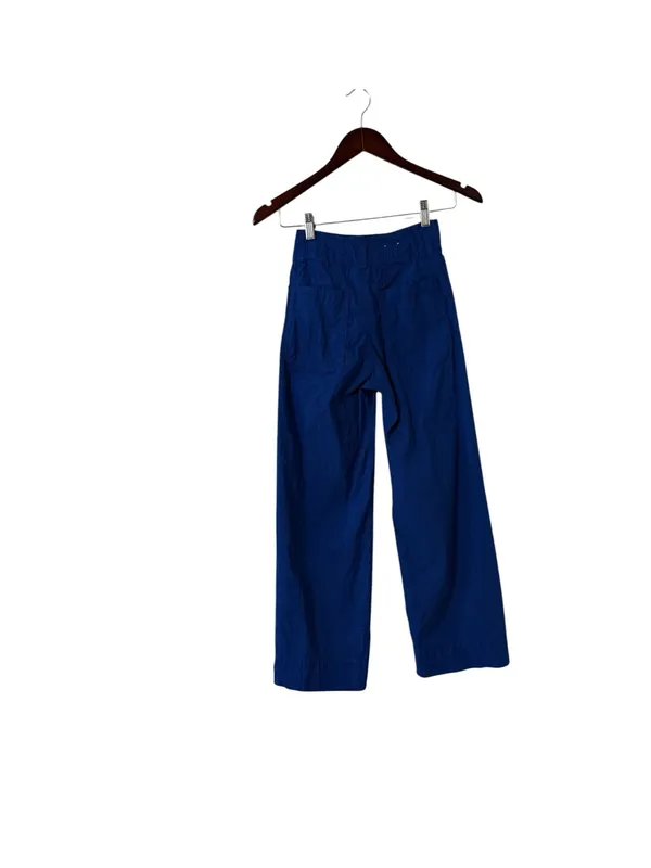ANTHROPOLOGIE Maeve Colette Linen Wide Leg Blue High Rise Pants Trousers - Image 3