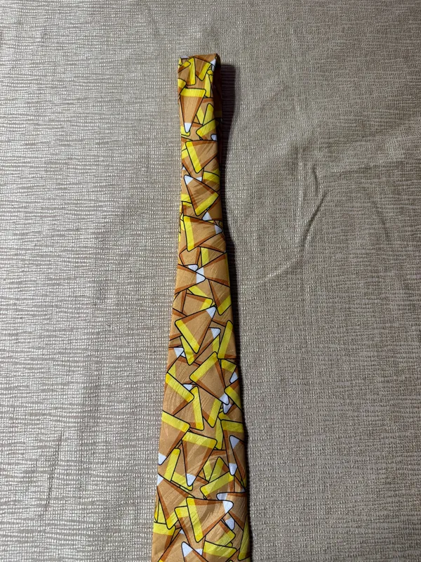 Keith Daniels Mens Tie Candy Corn Halloween Yellow Orange Novelty Necktie - Image 9