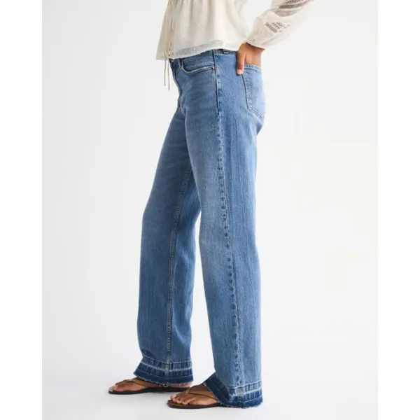 Abercrombie & Fitch Curve Love Low Rise Baggy Jean Size 36 Long - Image 2
