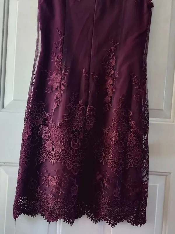 Nanette Lepore Sleeveless Lace Plum Mini Party Dress Sz 2 Formal Prom Wedding - Image 8
