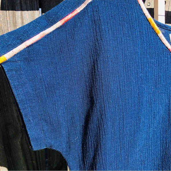 Madewell Isadora Embroidery Easy Dress M Blue - Image 5