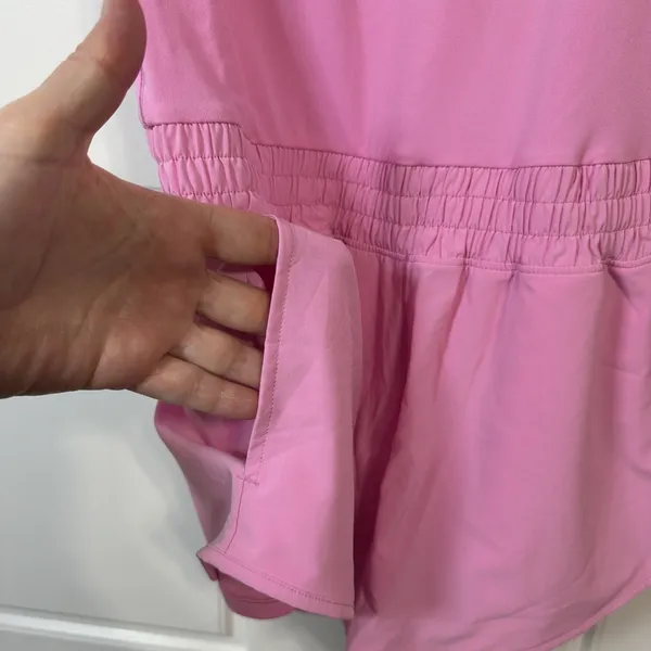 OFFLINE by Aerie Real Me Romper Womens L Pink Racerback Activewear Dress Short - Image 6