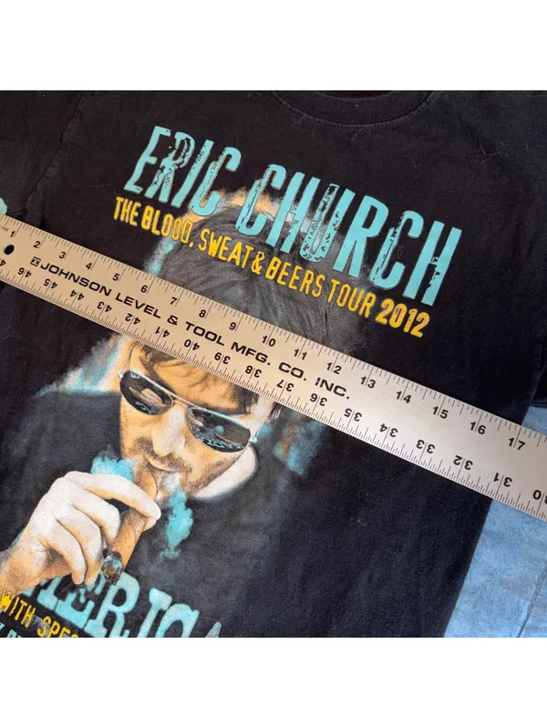 Eric Church The Blood, Sweat & Beers Tour 2012 Woman’s S Black T-Shirt Adult S/P - Image 6
