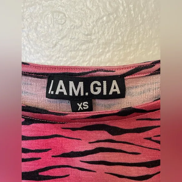I.AM.GIA Women’s Pink Fuchsia‎ Zebra Print Cropped Tank Top Size XS - Image 5