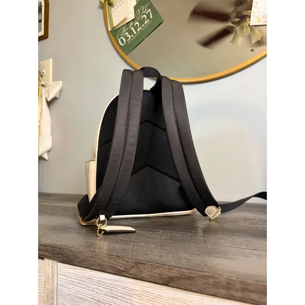 Coach Court Mini Backpack White Pebbled Leather Gold Hardware C8603 - Image 2