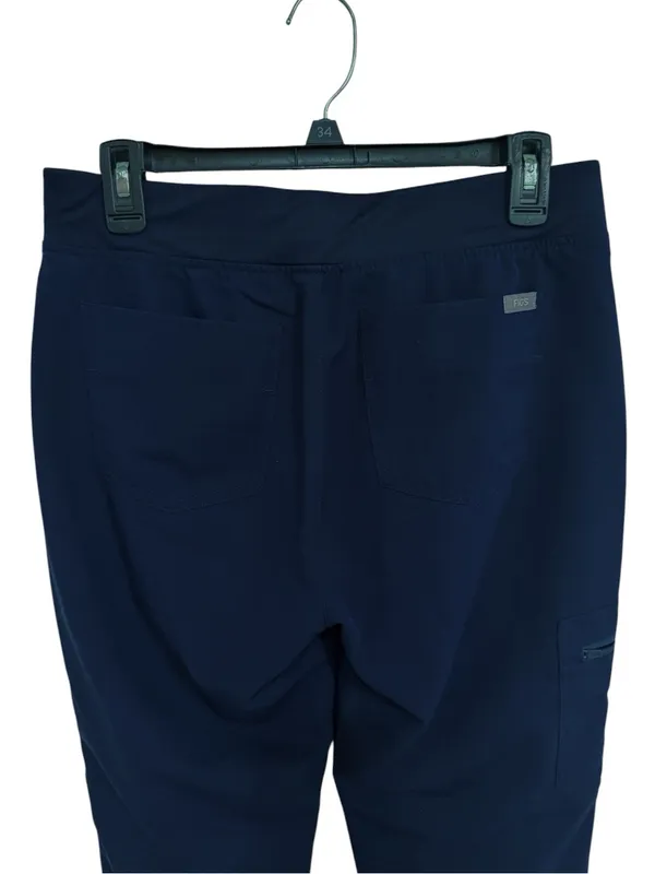 Figs Zamora Drawstring Jogger Scrub Pant back embroidered in Navy size S - Image 4