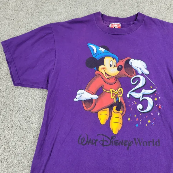 Mickey‎ Inc Womens T-shirt XL Purple Walt Disney World 25th Anniversary Cotton - Image 9