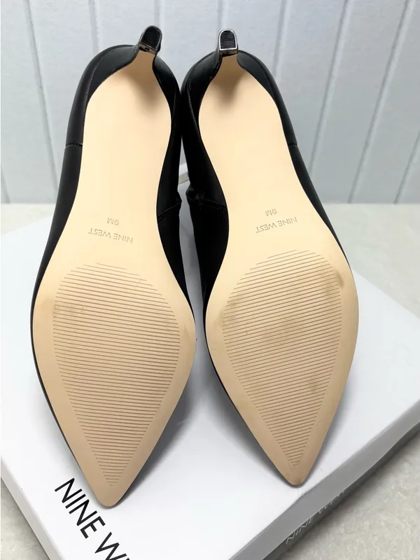 Nine West Black Sheeba Pointed‎ Leather Upper Ankle Booties size 9M  NEW - Image 7