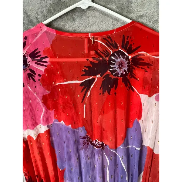 Misa Kaia Bell-Sleeve Chiffon Mini DressPlunge Neck Boho Chich Statement XS - Image 4