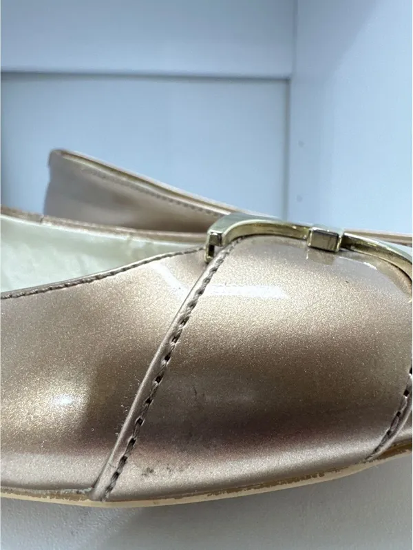 Anne Klein Bronze Ballet Flats with Chic Gold Buckle - Size 8 - Image 5
