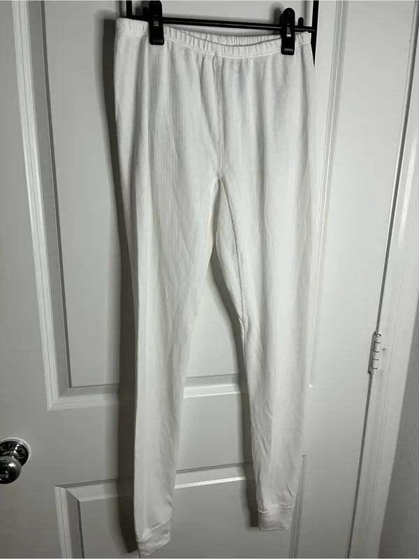 Fruit of the Loom Long John White Cozy Waffle Knit Winter Thermal Pants Sz Small - Image 3