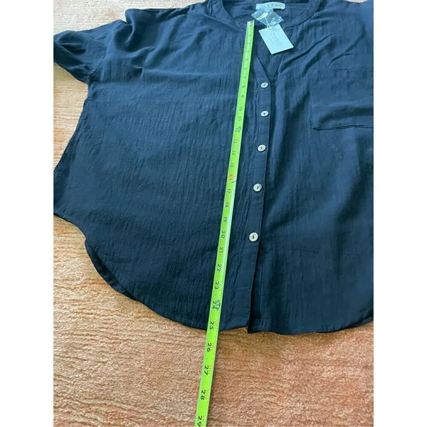 NWT BigHit black cotton button down shirt L Black Size L - Image 5