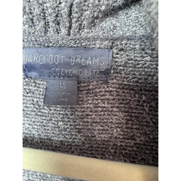 Barefoot Dreams Cardigan M Pacific Blue Gray Cozychic Lite Lounge Circle 452 - Image 3