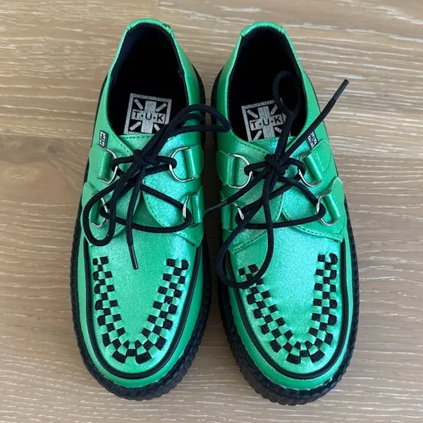 TUK Creepers Viva Mondo Size Mens US4 Womens US6 Green Black - Image 5