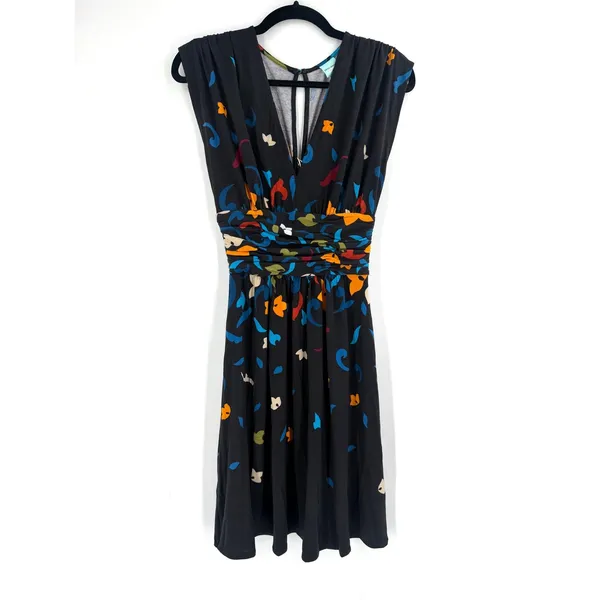 Plenty by Tracy Reese Nikkita Dress Women Small Black Harvest Floral Ruched NWT - Image 2