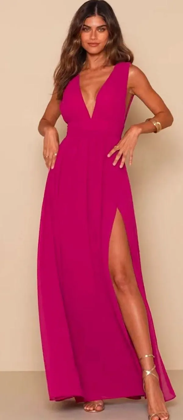 Magenta Maxi Dress - Image 2