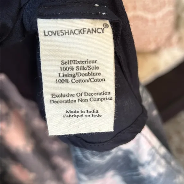 Love shack fancy cosmo rare black floral ruffle silk high low midi dress M L​​ - Image 5