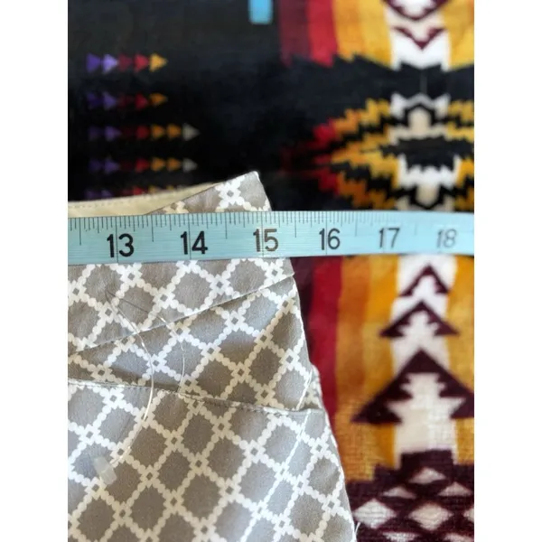 Zac & Rachel Tan/White Geo Print Crop Skinny Pants Size 6‎ Mid Rise Pockets Zip - Image 5