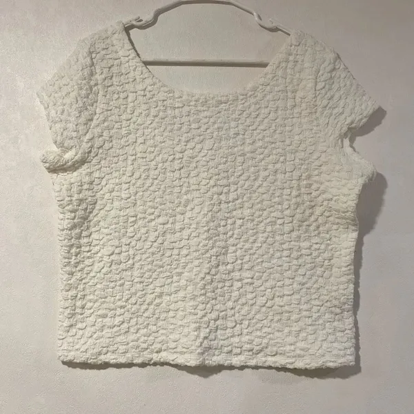 Maeve Anthropologie Textured Bubble Knit Crop Top XL Boho Cottagecore - Image 2