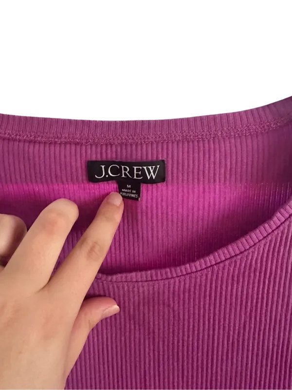 J. Crew Long Sleeve Ribbed Top - Plum - Image 2