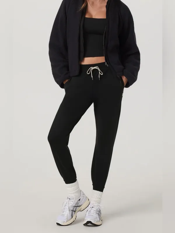 Vuori performance joggers tapered leg pants black heather medium - Image 2