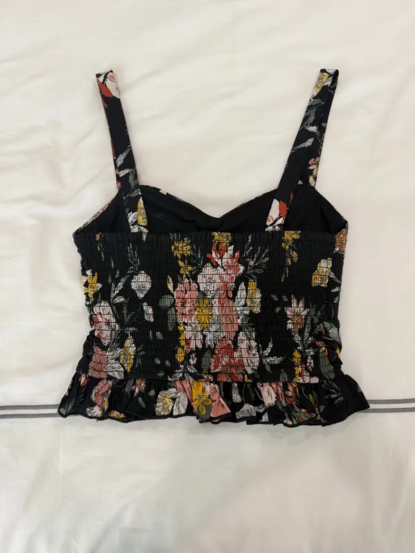Floral Tank Top Black - Image 2